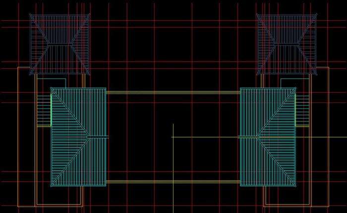 古城门建筑施工图 一层重檐平面