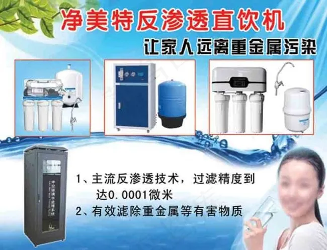 净水机海报蓝天背景psd模版下载