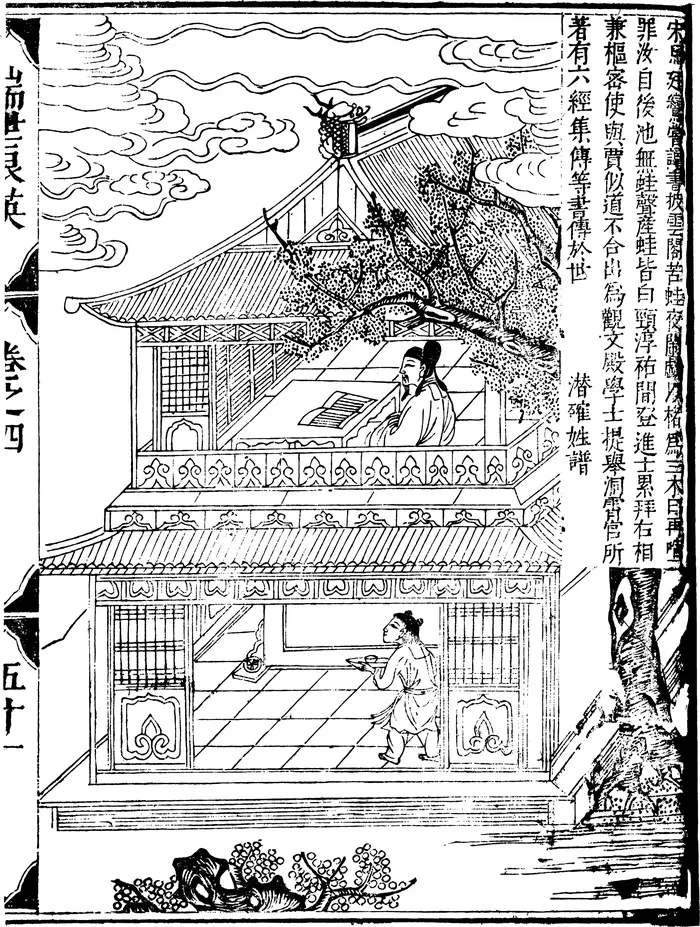 中国风水墨古人物生活线稿插画百趣素...ai矢量模版下载