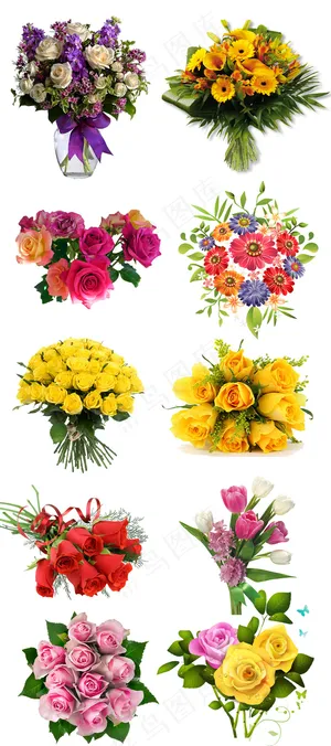 高清清新节日花束免抠png图片ps...