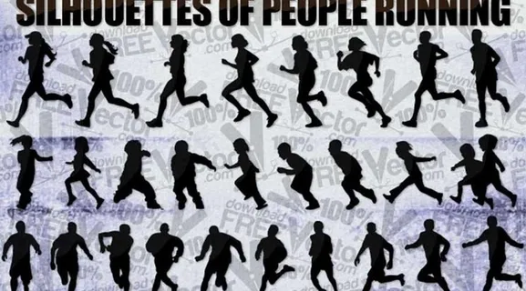 跑步轮廓矢量图片