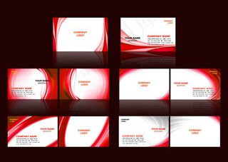 高档大红名片卡片设计PSD素材