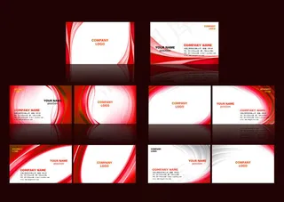 高档大红名片卡片设计PSD素材