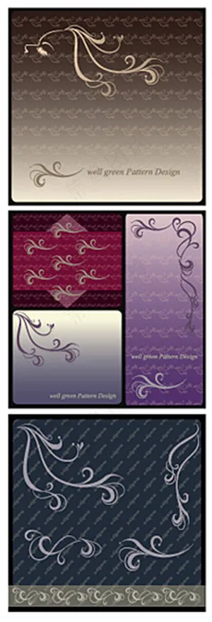 欧洲酷炫花纹底板矢量素材