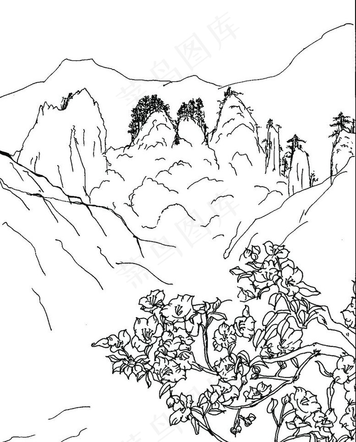 风景素描图片