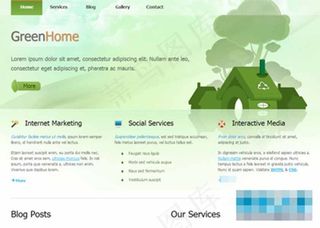 保护地球绿色家园清爽模板下载