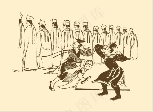儒林外史线描psd模版下载