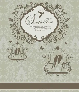 欧式花纹 爱情小鸟图片