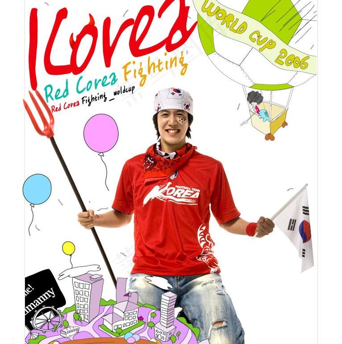韩国2006世界杯主题pop模板图...