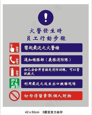 火警提示牌图片