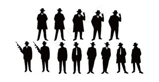 上海滩男性剪影矢量图