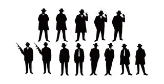 上海滩男性剪影矢量图