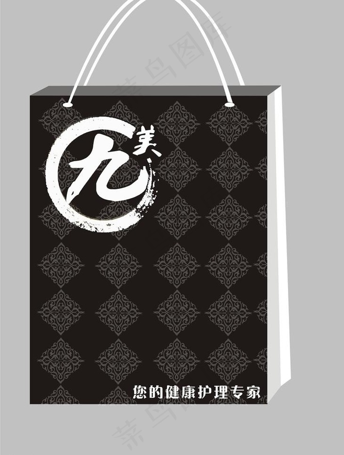 黑色手提包装袋图片cdr矢量模版下载