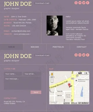 个人介绍网站页面css模板