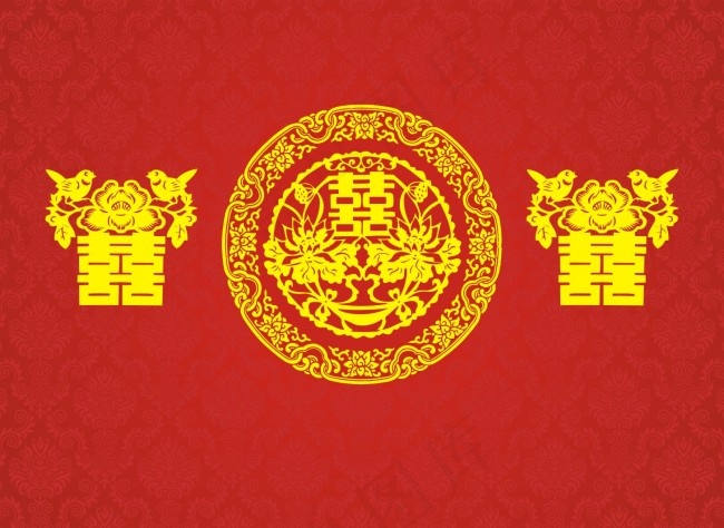 婚礼中式迎宾背景