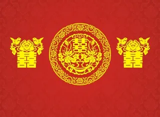 婚礼中式迎宾背景