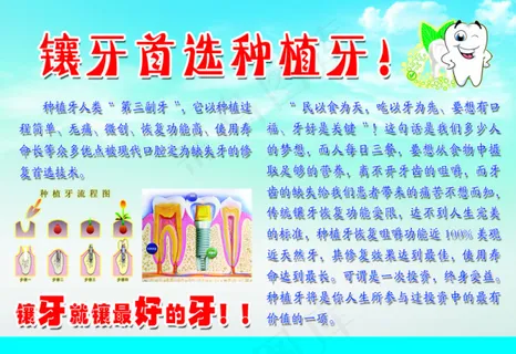 牙科种植牙宣传海报设计高清PSD下...