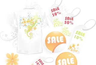 服装销售吊牌标签矢量图