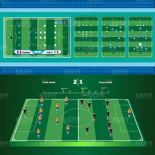 精美足球游戏界面展示矢量素材