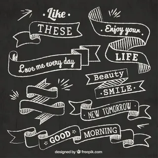 复古风格的手绘丝带 复古风格的手绘丝带