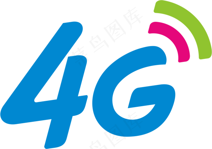 蓝色简约5glogo标准色移动免抠元素