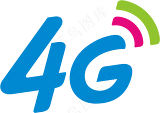 蓝色简约5glogo标准色移动免抠元素