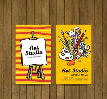 2款彩绘艺术工作室名片