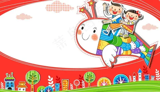 会飞的鱼和小孩图片