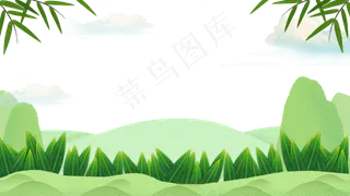 端午节粽子粽叶绿色主题边框端午节粽子粽叶绿色主题边框,免抠元素