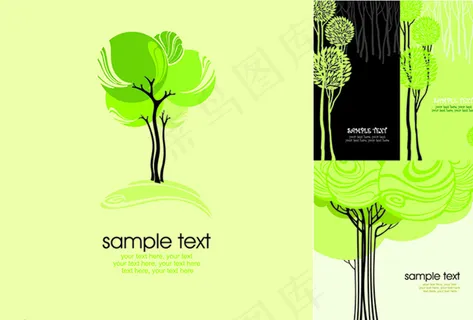 抽象树木封面设计图片