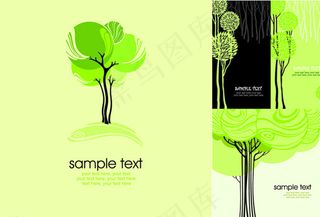 抽象树木封面设计图片
