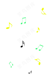 创意音符漂浮素材