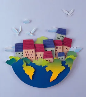 地球村纸雕