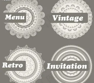 欧式花纹花边矢量素材图片