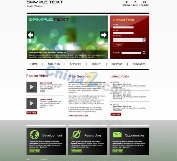 璀璨光晕网页矢量模板eps,ai矢量模版下载