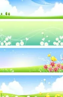 夏日郊外风光矢量素材2