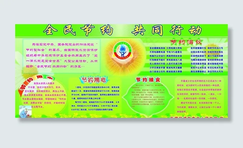 节约用水板报图片(8504X4253(DPI:90))psd模版下载