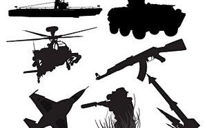 军事武器的剪影