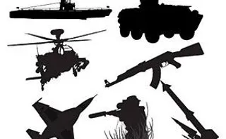 军事武器的剪影