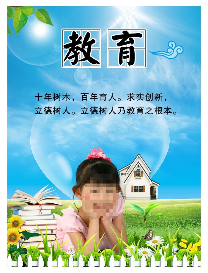 校园文化展板之教育(2520X3307(DPI:100))psd模版下载