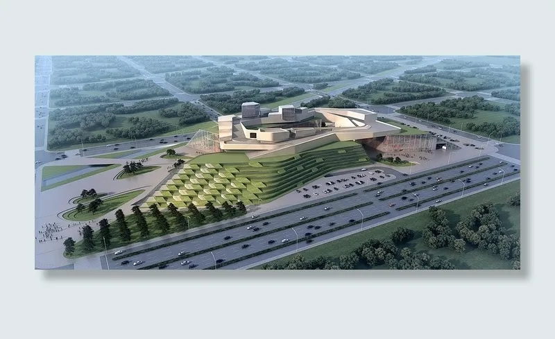 大型建筑俯瞰图片