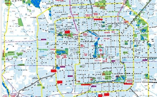 北京市精画地图矢量素材