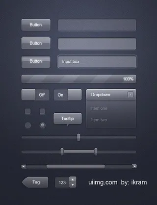 透明玻璃按钮ui psd分层
