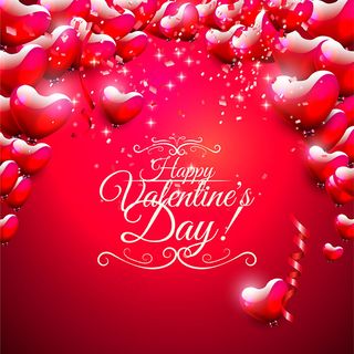 梦幻心形情人节背景矢量素材