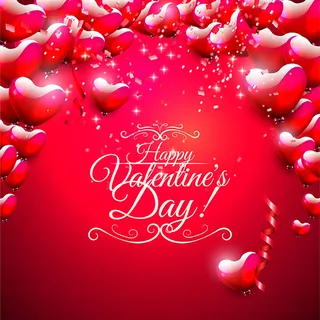 梦幻心形情人节背景矢量素材