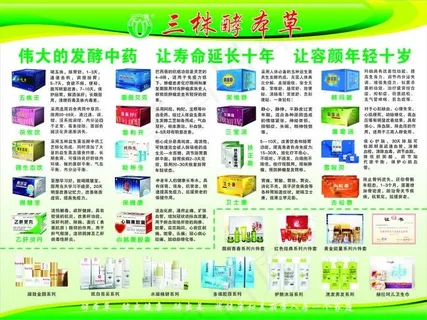 三株酵本草产品介绍展板海报