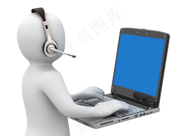 使用笔记本的3D人