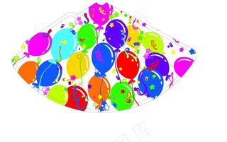 彩色气球纸帽图片