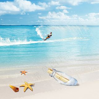 夏日清新冲浪海背景