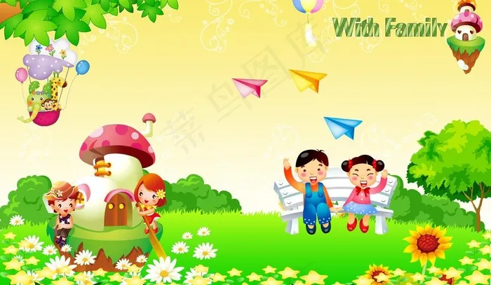 幼儿园 广告 儿童节 六一图片psd模版下载